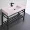 Modern Console Sink Vanity, Pink Ceramic Sink, 40